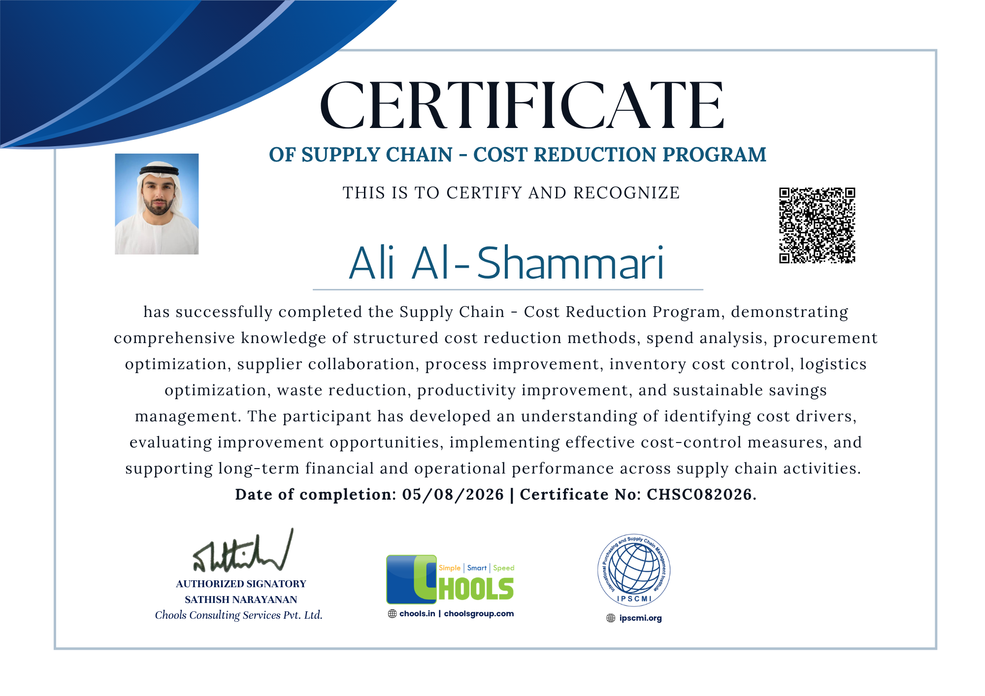 Emerging Business Program Certificate